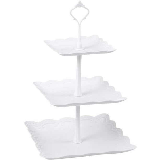 Silver Cupcake Stand Carton Food Service Support 3 étages Buffet Cake Stand